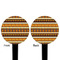 African Masks Black Plastic 4" Food Pick - Round - Double Sided - Front & Back