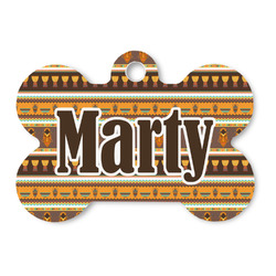 African Masks Bone Shaped Dog ID Tag