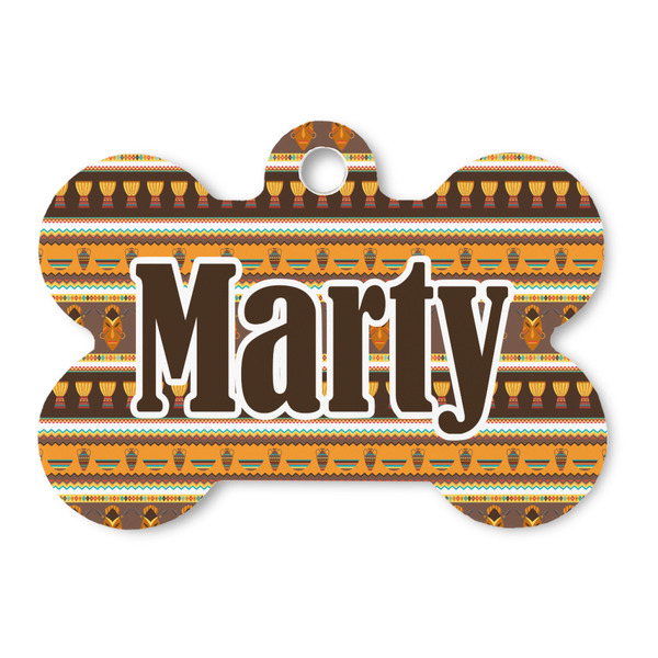 Custom African Masks Bone Shaped Dog ID Tag