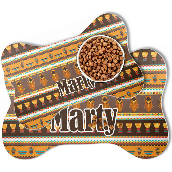 African Masks Bone Shaped Dog Mats - MAIN
