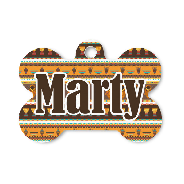 Custom African Masks Bone Shaped Dog ID Tag - Small