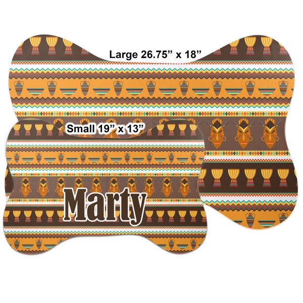 African Masks Bone Shaped Mat Comparison