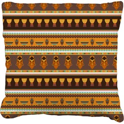 African Masks Faux-Linen Throw Pillow 18"