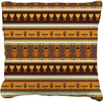 African Masks Faux-Linen Throw Pillow 20"