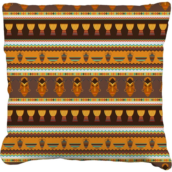 Custom African Masks Faux-Linen Throw Pillow 20"