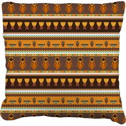 African Masks Faux-Linen Throw Pillow