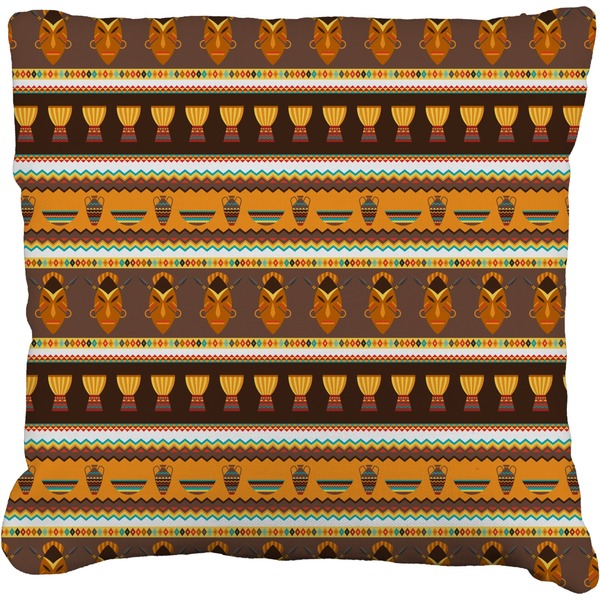 Custom African Masks Faux-Linen Throw Pillow