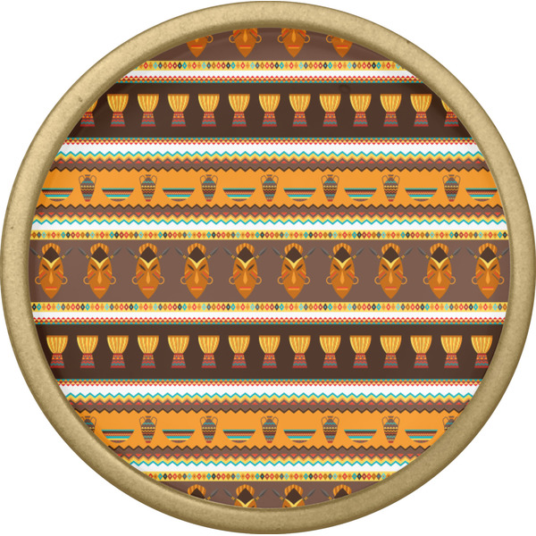 African Masks Cabinet Knob - Gold - Front