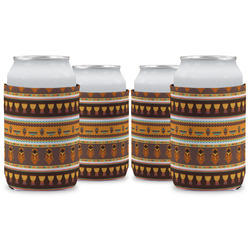 African Masks Can Cooler (12 oz) - Set of 4