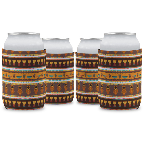 Custom African Masks Can Cooler (12 oz) - Set of 4