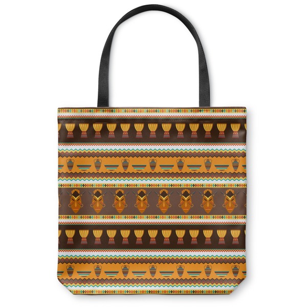 Custom African Masks Canvas Tote Bag - Large - 18"x18"