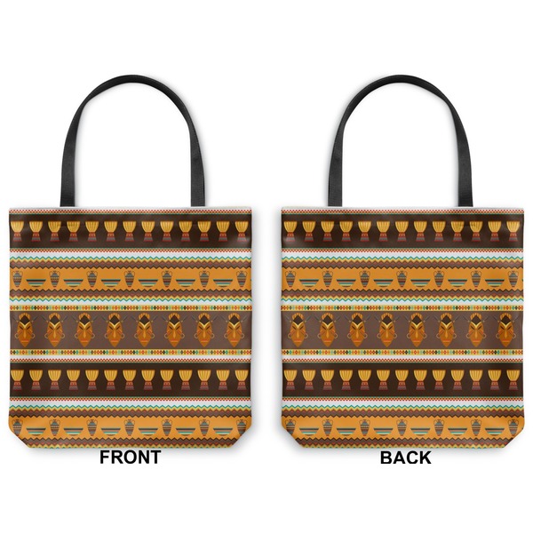 African Masks Canvas Tote - Front and Back