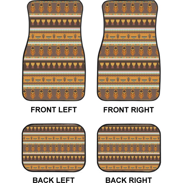 African Masks Car Floor Mats Set (2F + 2B)