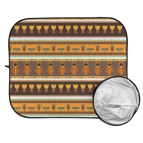 African Masks Car Sun Shades - FOLDED & UNFOLDED