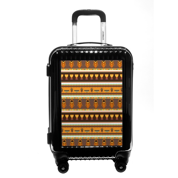Custom African Masks Carry On Hard Shell Suitcase