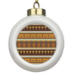 African Masks Ceramic Ball Ornament