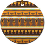 African Masks Round Ceramic Ornament