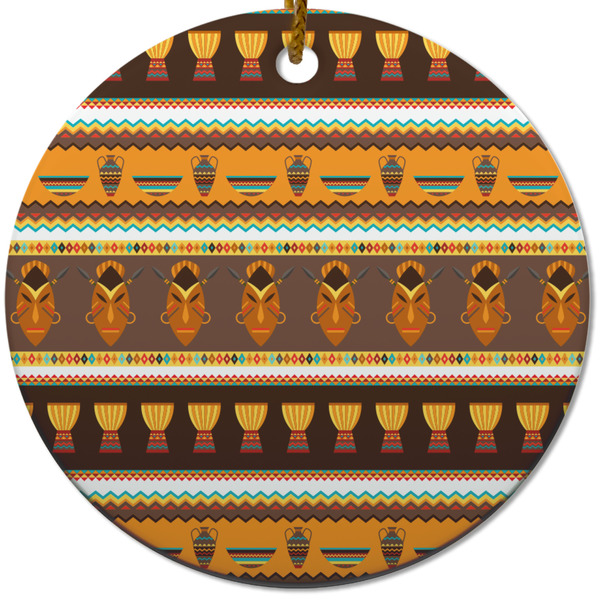 Custom African Masks Round Ceramic Ornament