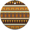 African Masks Ceramic Flat Ornament - Circle (Front)