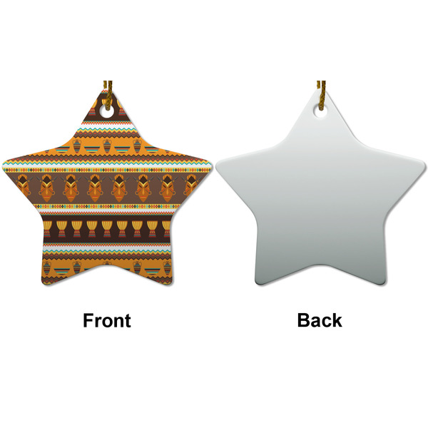 African Masks Ceramic Flat Ornament - Star Front & Back (APPROVAL)