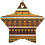 African Masks Star Ceramic Ornament