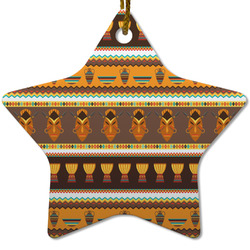 African Masks Star Ceramic Ornament