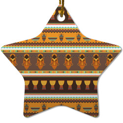 African Masks Star Ceramic Ornament