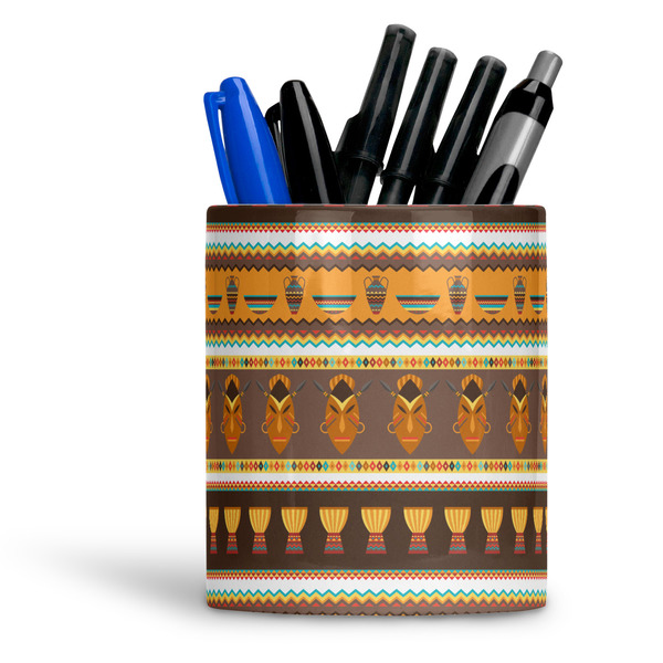 Custom African Masks Ceramic Pen Holder