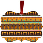 African Masks Metal Frame Ornament - Double Sided