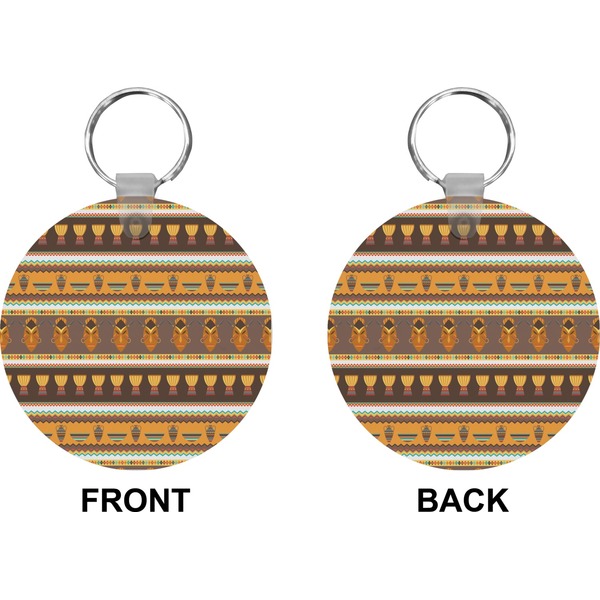 African Masks Circle Keychain (Front + Back)