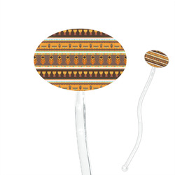 African Masks 7" Oval Plastic Stir Sticks - Clear