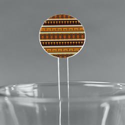 African Masks 5.5" Round Plastic Stir Sticks - Clear
