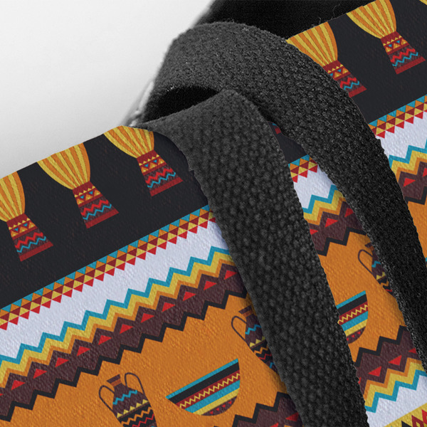 African Masks Closeup of Tote w/Black Handles