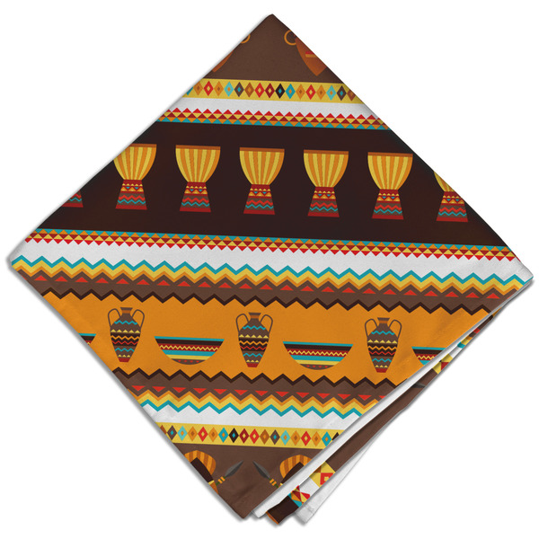 African Masks Cloth Napkins - Personalized Dinner (Folded Four Corners)