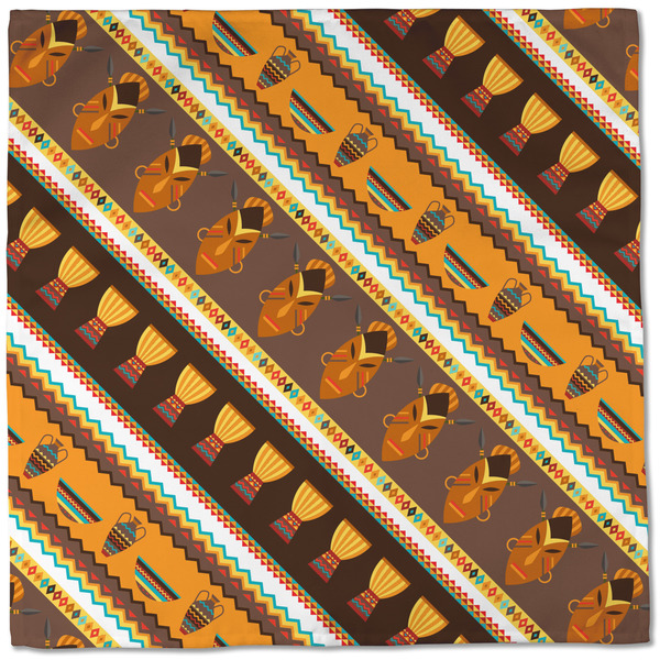 African Masks Cloth Napkins - Personalized Dinner (Full Open)