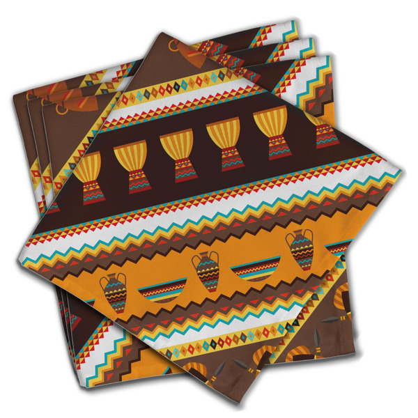Custom African Masks Cloth Napkins (Set of 4)