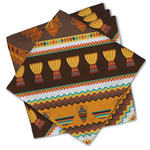 African Masks Cloth Cocktail Napkins - Set of 4