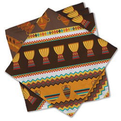 African Masks Cloth Cocktail Napkins - Set of 4