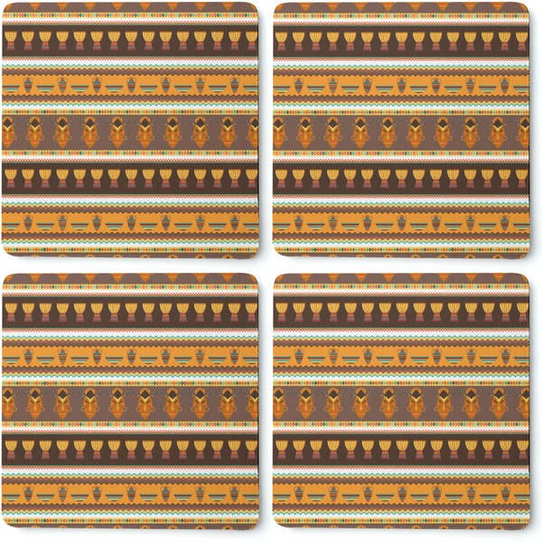 African Masks Coaster Rubber Back - Apvl