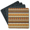 African Masks Square Rubber Backed Coasters - Set of 4