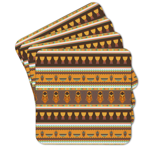 Custom African Masks Cork Coaster - Set of 4
