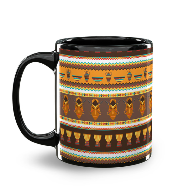 African Masks Coffee Mug - 11 oz - Black
