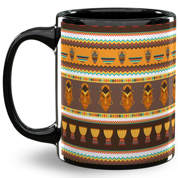 Custom African Masks 11 Oz Coffee Mug - Black