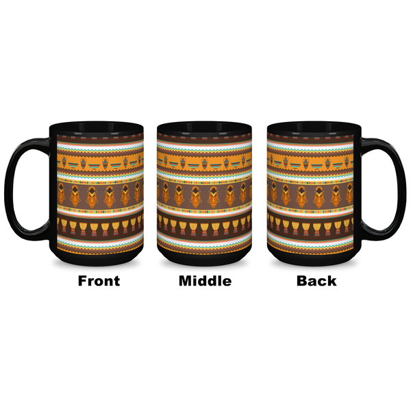 African Masks Coffee Mug - 15 oz - Black APPROVAL