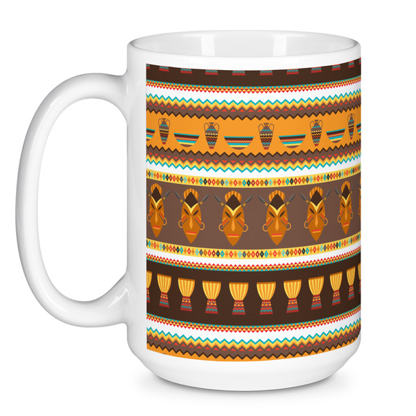 African Masks Coffee Mug - 15 oz - White