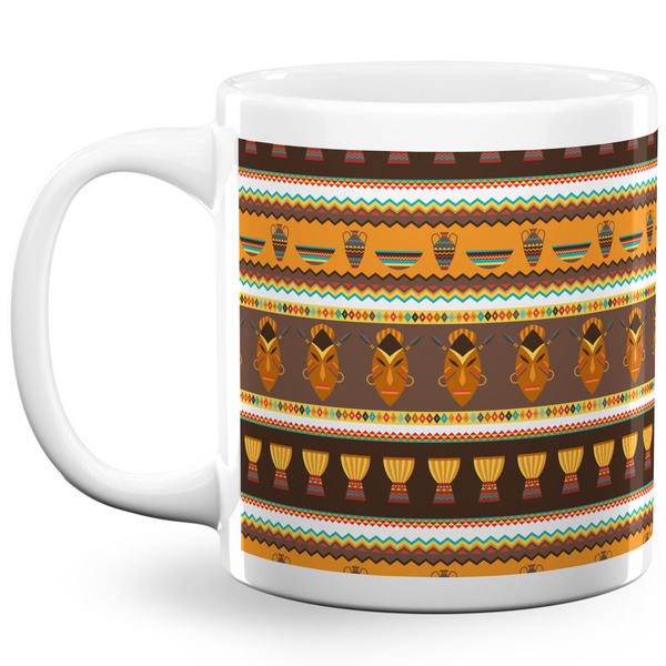 African Masks Coffee Mug - 20 oz - White