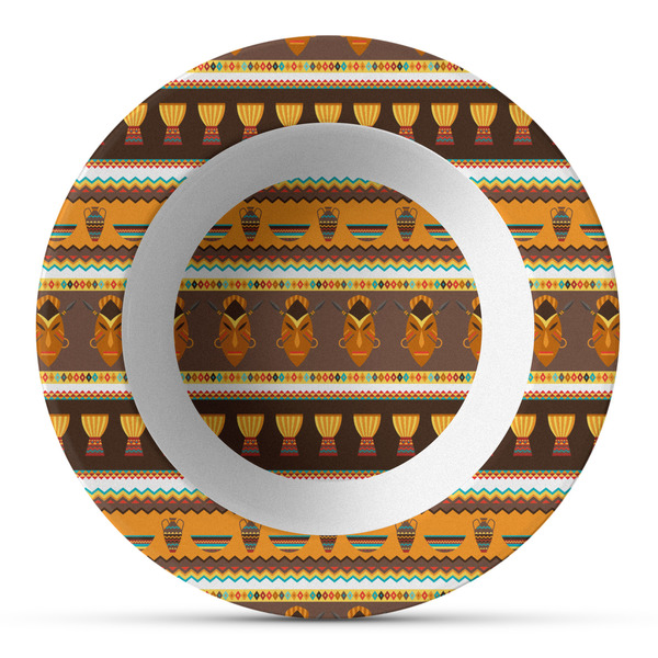 Custom African Masks Plastic Bowl - Microwave Safe - Composite Polymer