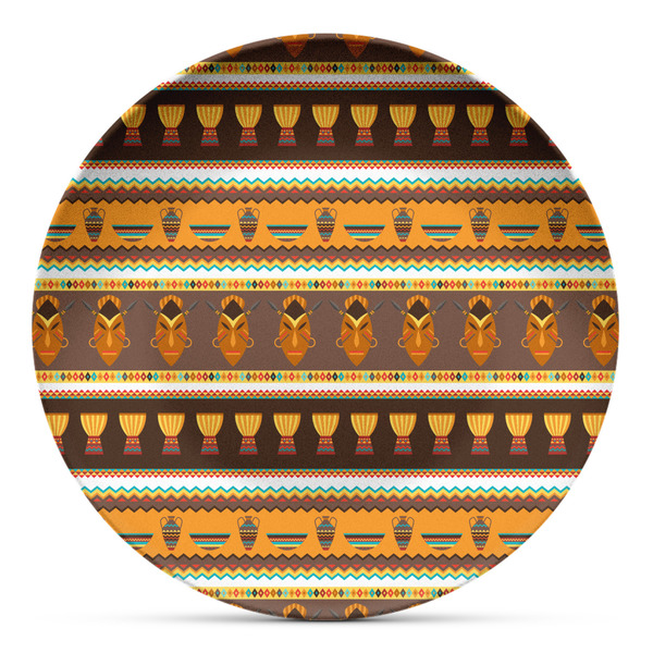 Custom African Masks Microwave Safe Plastic Plate - Composite Polymer
