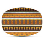 African Masks Plastic Platter - Microwave & Oven Safe Composite Polymer