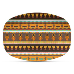 African Masks Plastic Platter - Microwave & Oven Safe Composite Polymer